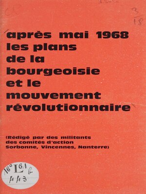 cover image of Après mai 1968, les plans de la bourgeoisie et le mouvement révolutionnaire